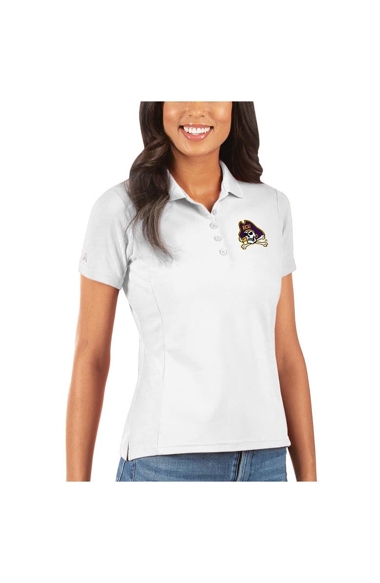 ANTIGUA Women's Antigua White ECU Pirates Legacy Pique Polo, Alternate, color, White