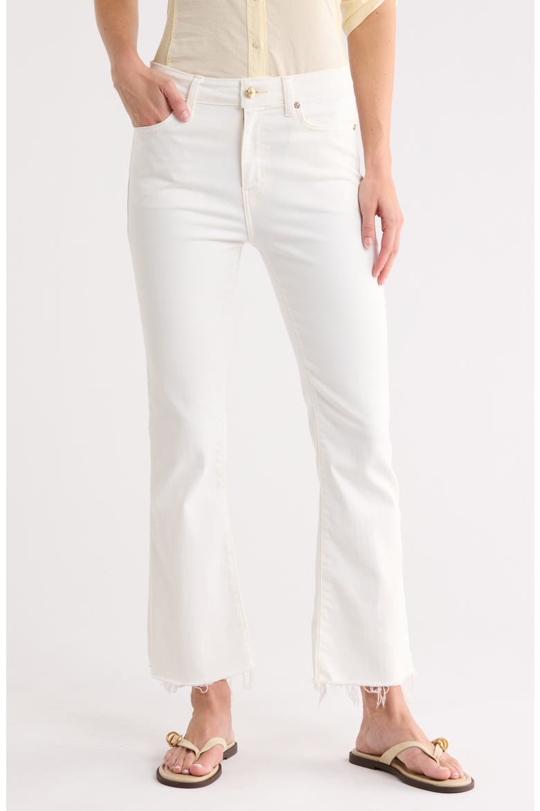 Le Crop High Waist Raw Hem Mini Bootcut Jeans, Main, color, AU NATURAL CLEAN RAW FRAY