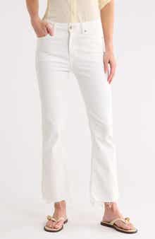 FRAME Le Crop High Waist Raw Hem Mini Bootcut Jeans