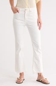 FRAME Le Crop High Waist Raw Hem Mini Bootcut Jeans