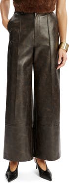 Bardot Marlowe Faux Leather Wide Leg Pants