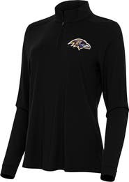 ANTIGUA Women's Antigua Black Baltimore Ravens Intent Quarter-Zip Sweatshirt