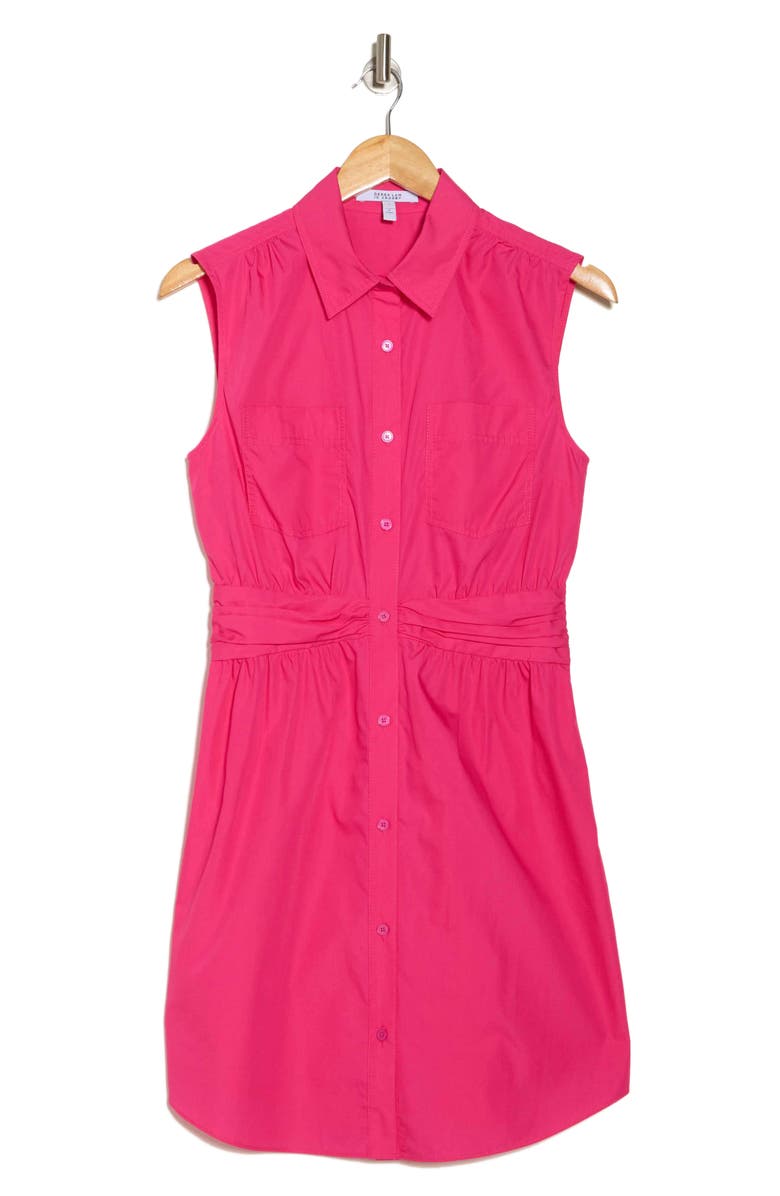 Derek Lam 10 Crosby Cora Sleeveless Cotton Shirtdress, Alternate, color, Magenta