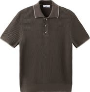 MANGO Fine Knit Herringbone Polo