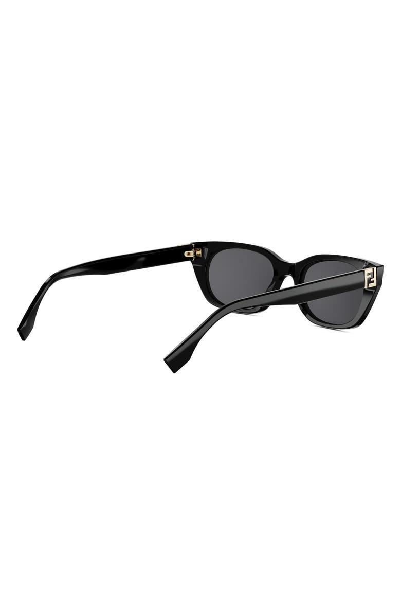 Fendi Forever Fendi 51mm Cat Eye Sunglasses, Alternate, color, Shiny Black / Smoke