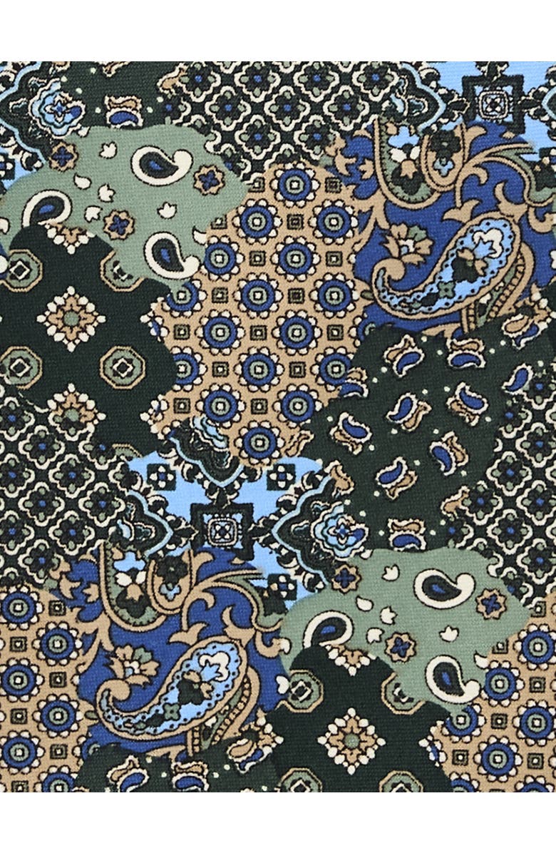 Synrgy by DXL Big & Tall Patchwork Paisley Tie, Alternate, color, Green