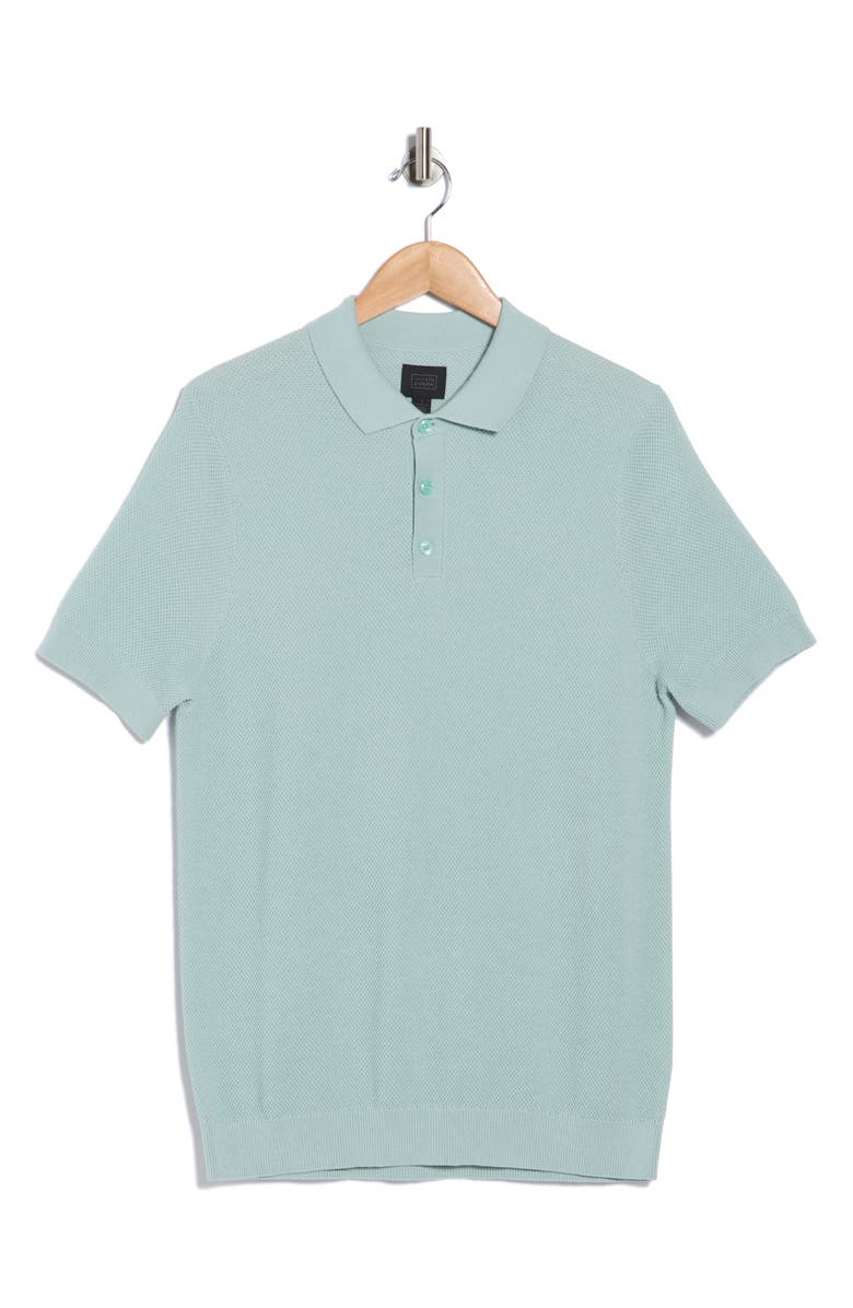 14th & Union Textured Cotton Polo Sweater, Alternate, color, Blue Cloud