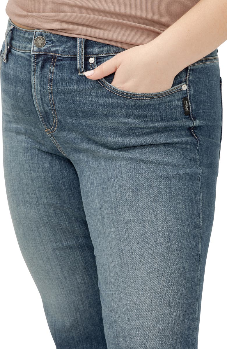 Silver Jeans Co. Suki Curvy Mid Rise Capri Jeans, Alternate, color, Indigo
