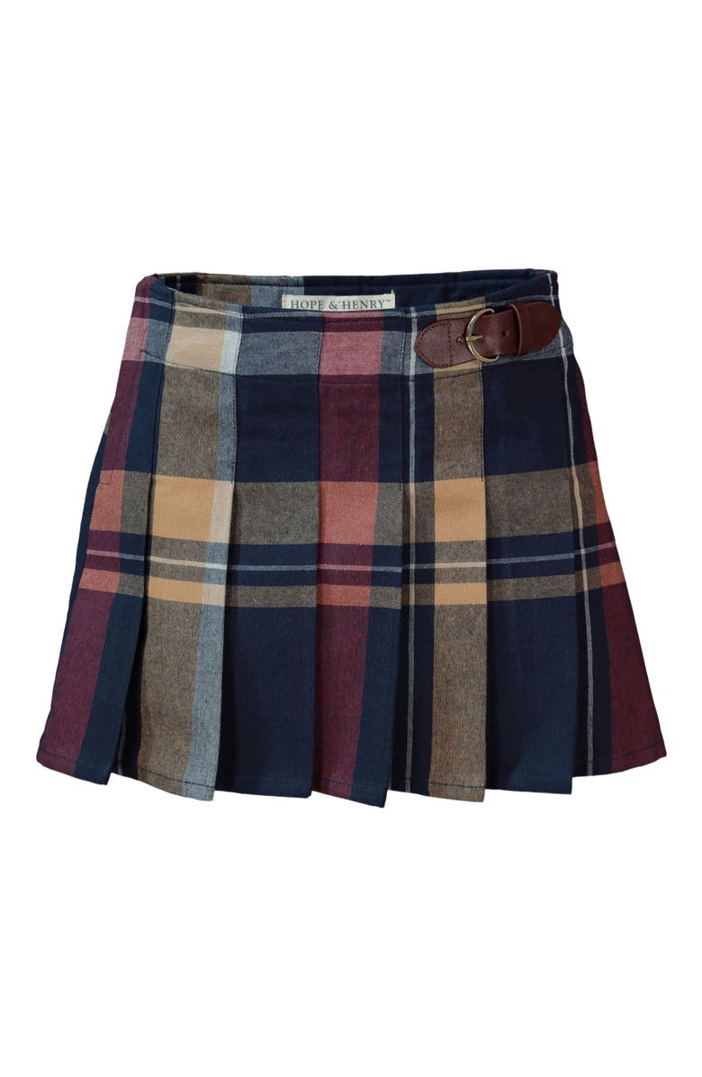 Hope & Henry Baby Girls' Organic Pleated Buckle Skirt, Infant, Alternate, color,