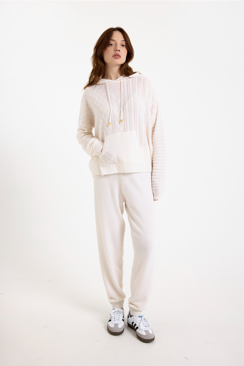 Luxe Relaxed Fit 100% Cashmere Hoodie, Alternate, color, ORGANIC WHITE