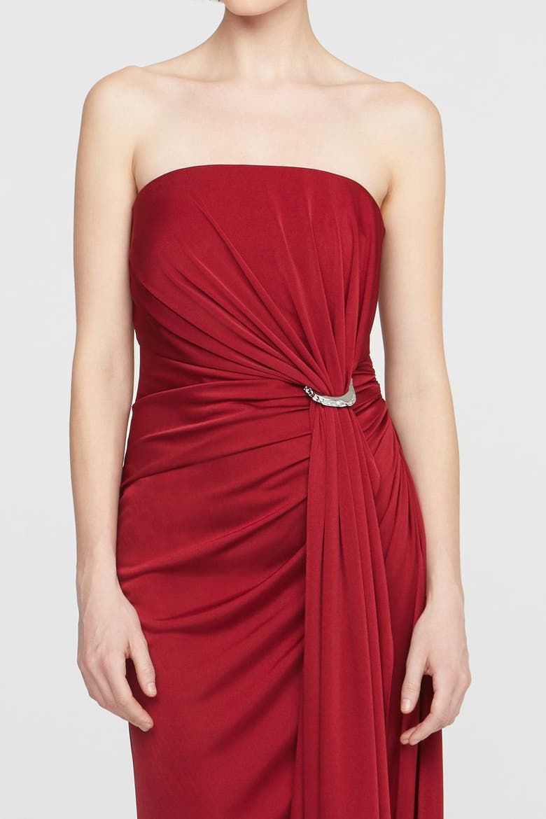 Nadia Jersey Midi Dress, Alternate, color, Ruby