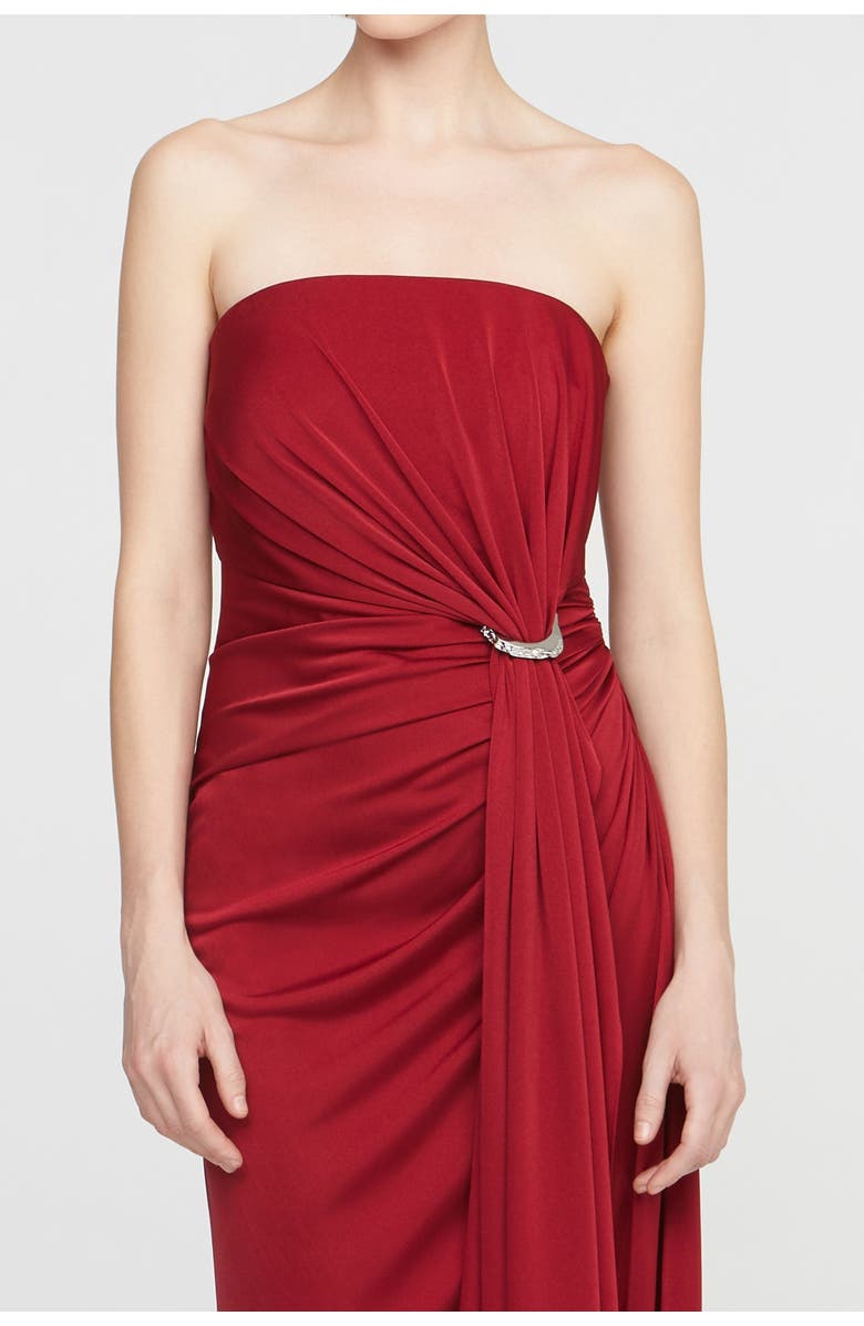 HALSTON Nadia Jersey Midi Dress, Alternate, color, Ruby