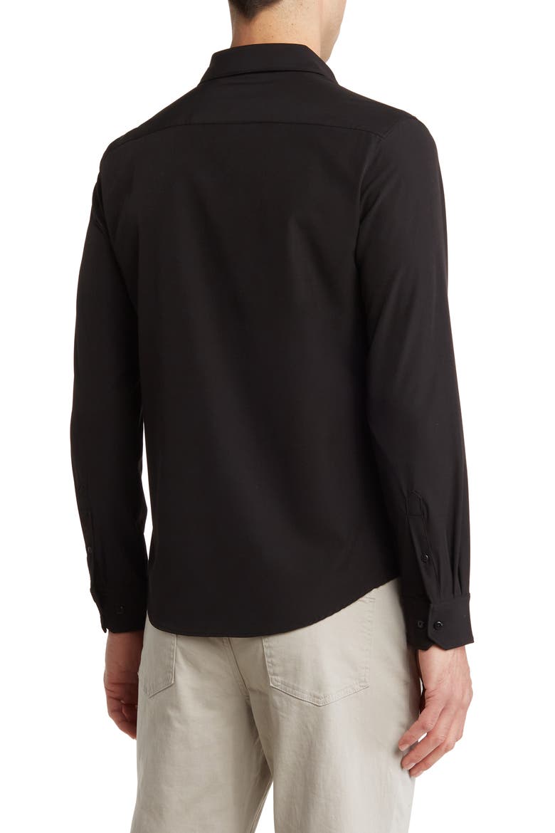 Solid Stretch Tech Shirt, Alternate, color, BLACK