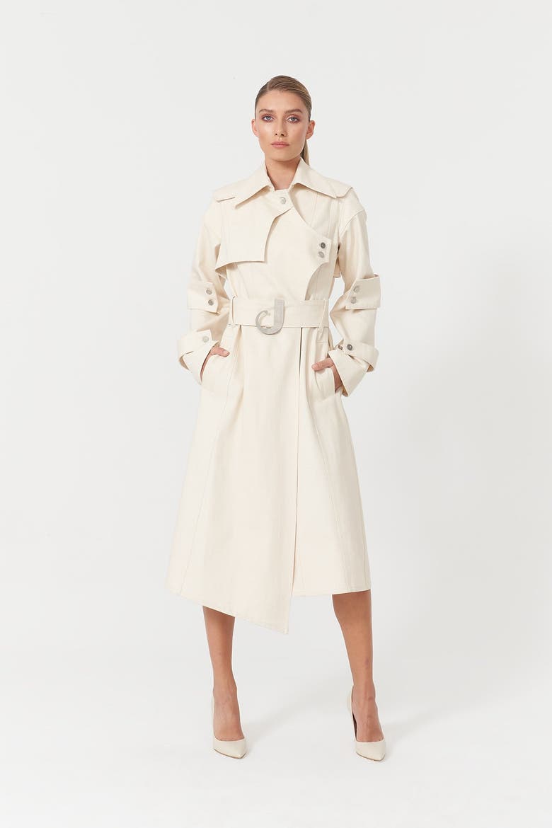 Chaby Trench Coat, Alternate, color, Ecru
