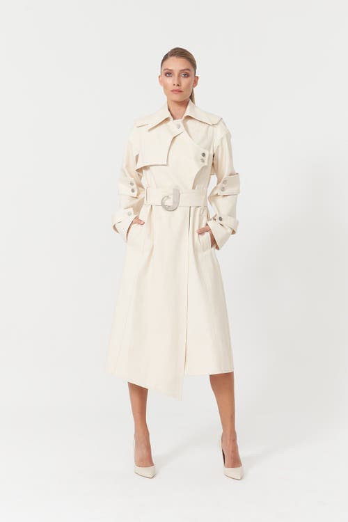 Jendue Chaby Trench Coat In Neutral