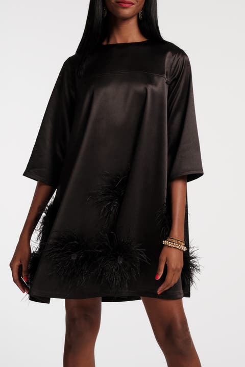 Edie Mini Dress Feather Pouf