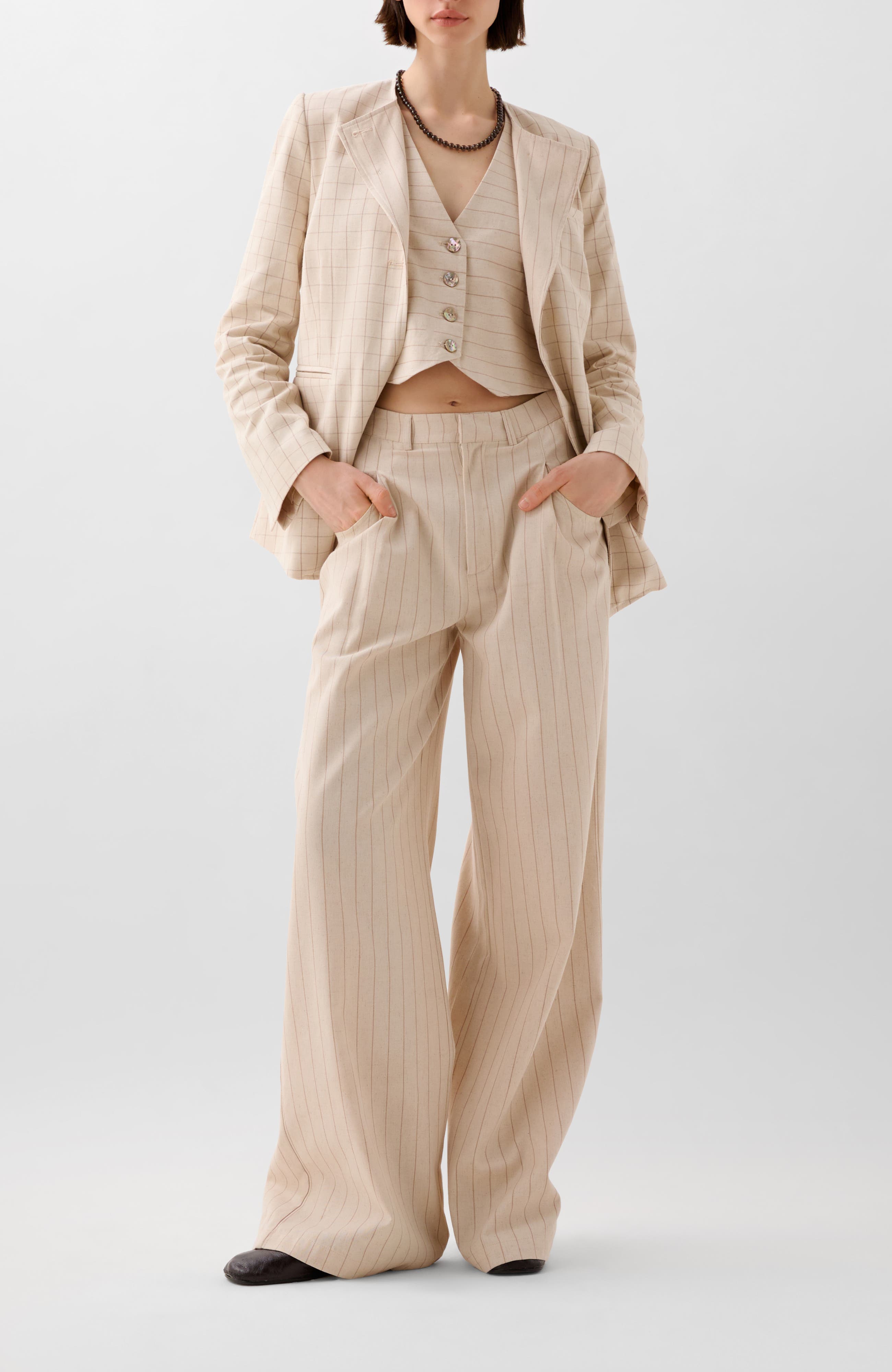 Stripes Check Blazer - image 2