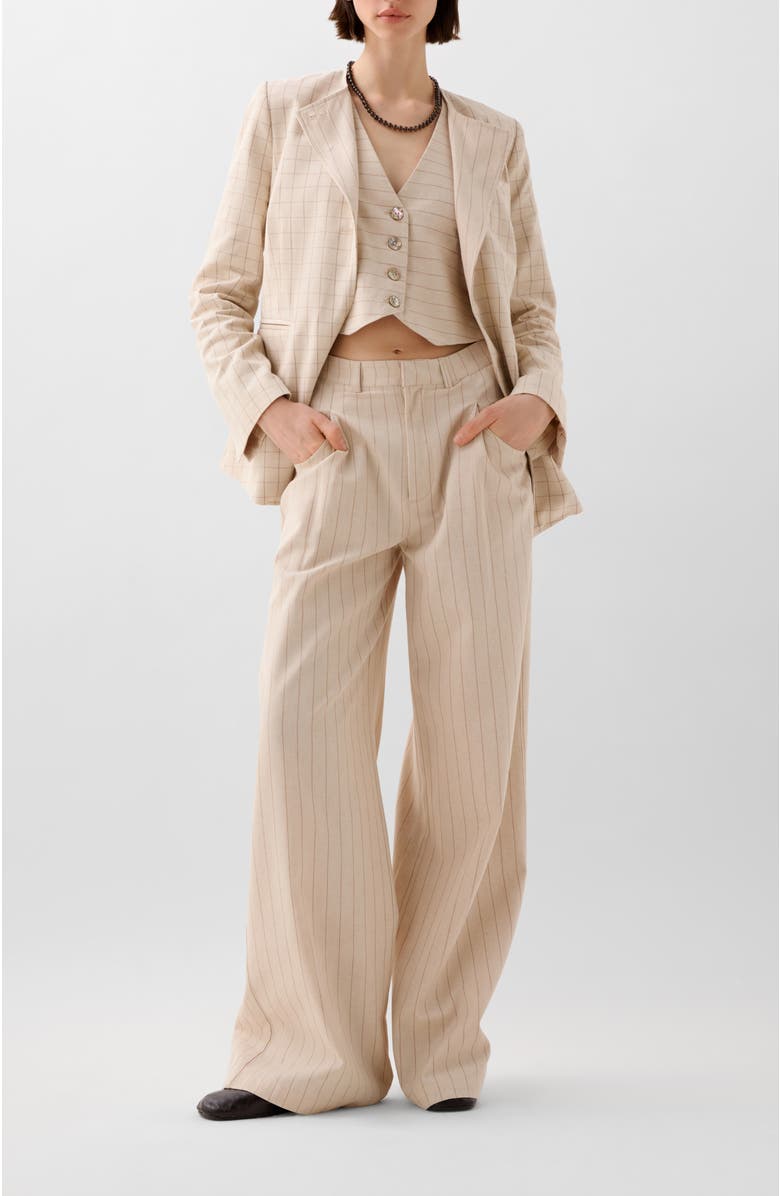 Scalpers Stripes Check Blazer, Alternate, color, Natural