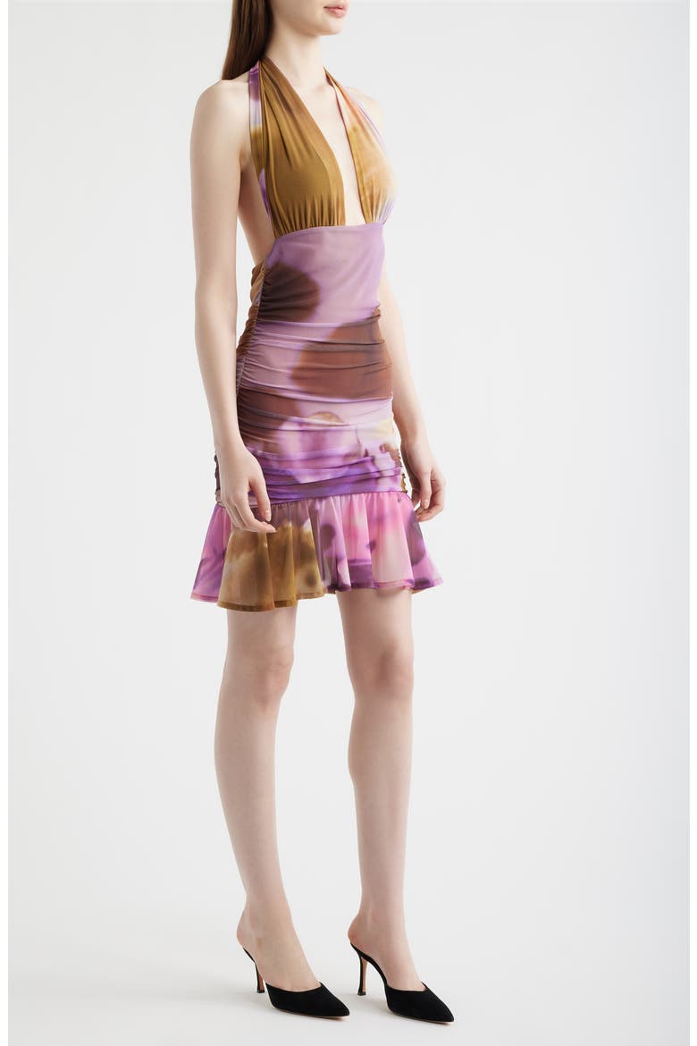 Solita Mesh Halter Minidress, Alternate, color, CANELA