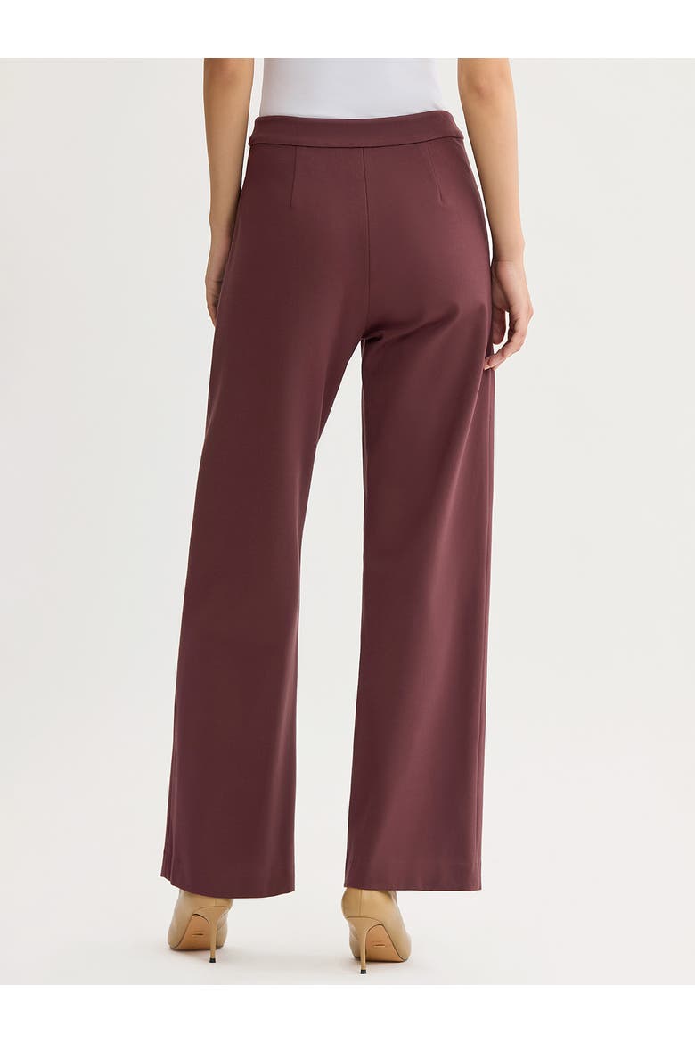 Naomi Wide Leg LuxeStretch Ponte Pant, Alternate, color, Mahogany