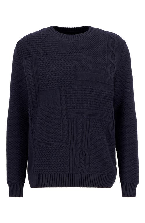 Barbour Casey Textured Wool & Cotton Crewneck Sweater In Black
