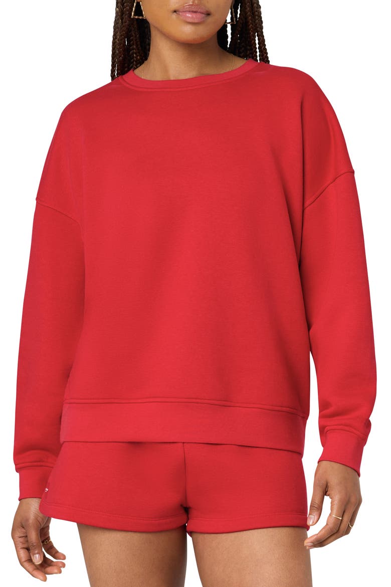 Cozy Crush Oversize Sweatshirt, Main, color, SCARLET