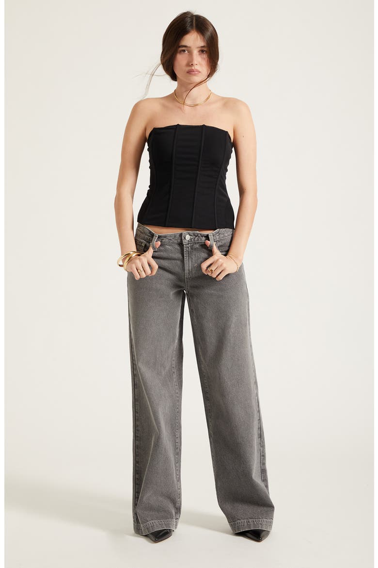 Casey Low Rise Denim Baggy Wide Leg Jeans, Alternate, color, GRAY