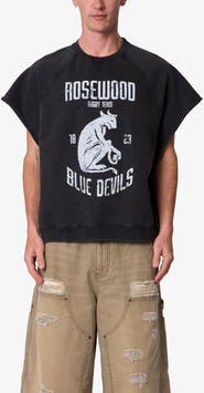 mnml Rosewood Distressed Graphic Cutoff T-Shirt