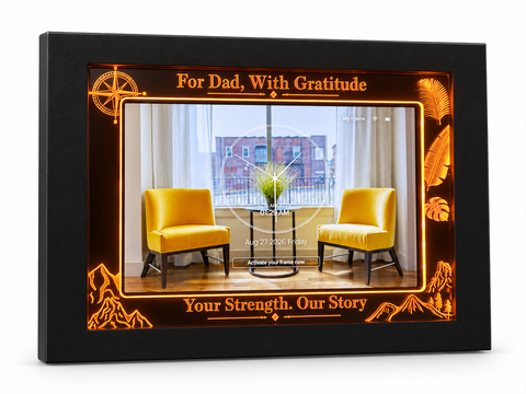 10.1 Inch IPS Touch Screen RGB Light WiFi Digital Picture Frame 16GB Storage Gifts for Dad