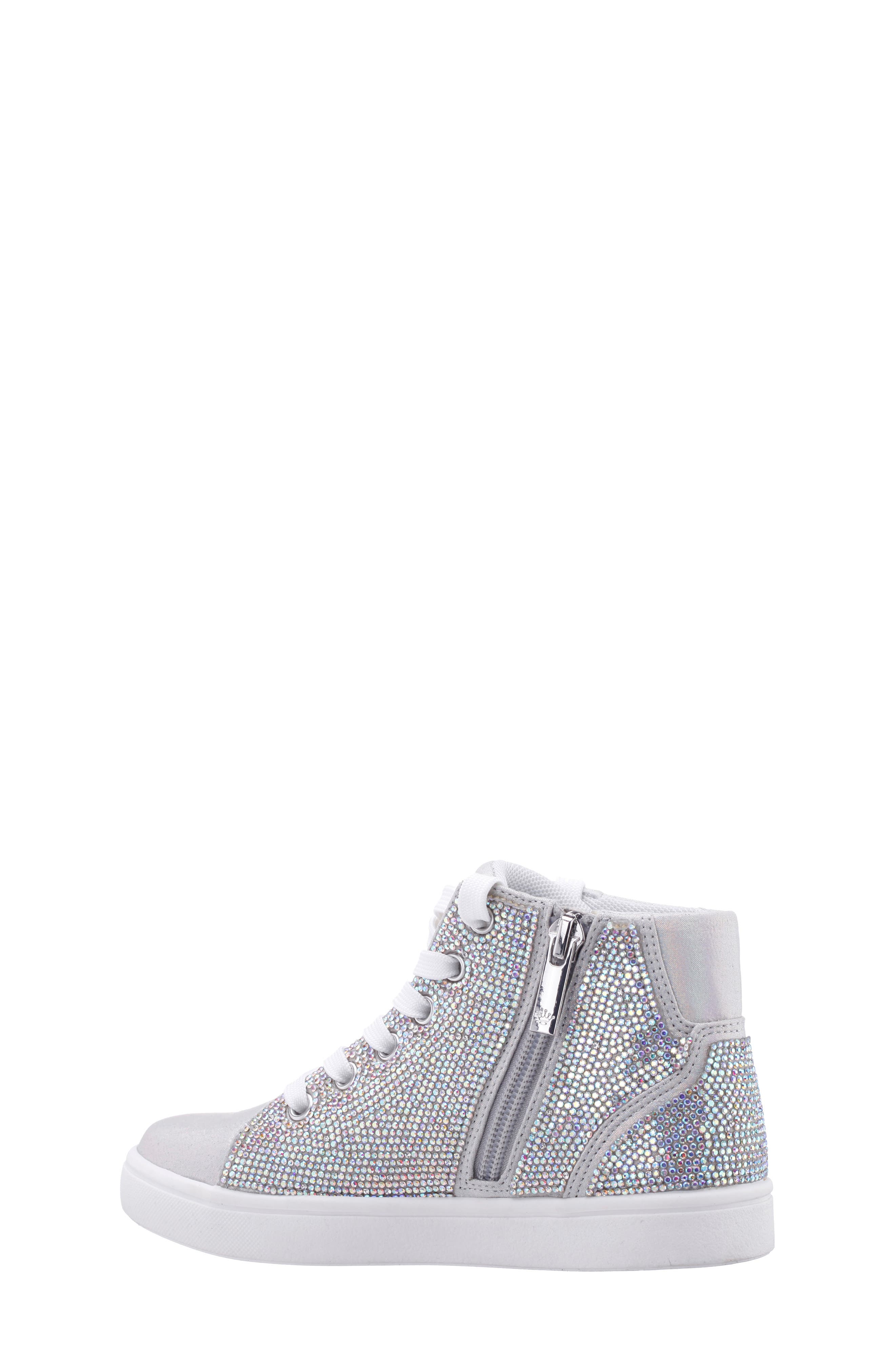 Nina Kids' Razzle High Top Sneaker, Alternate, color, Silver Shimmer