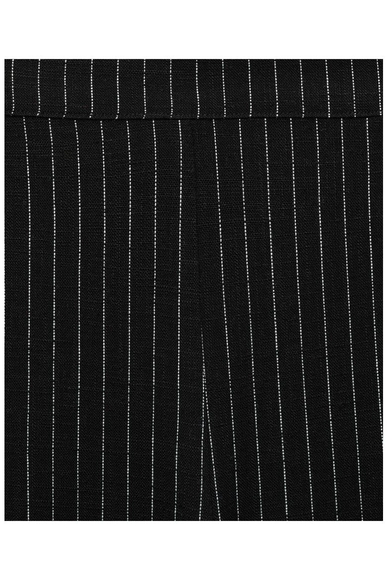 Pinstripe Straight Leg Pants, Alternate, color, BLACK
