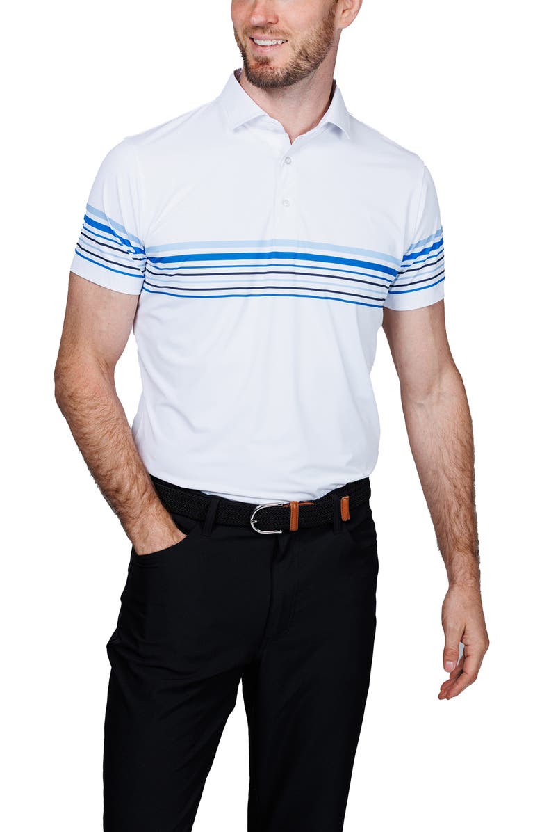 TailorByrd Engineered Stripe Performance Polo, Alternate, color, White