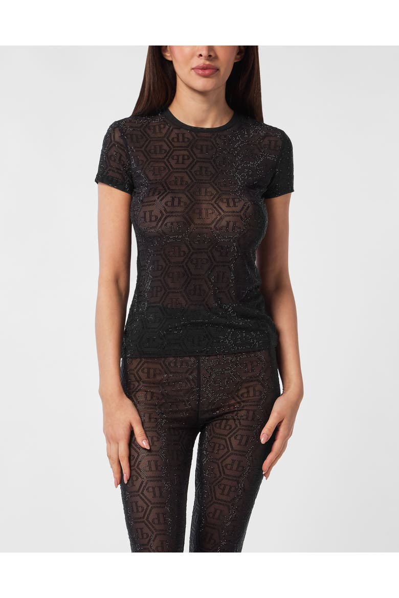 T-Shirt Sexy Pure Monogram Women, Main, color, black