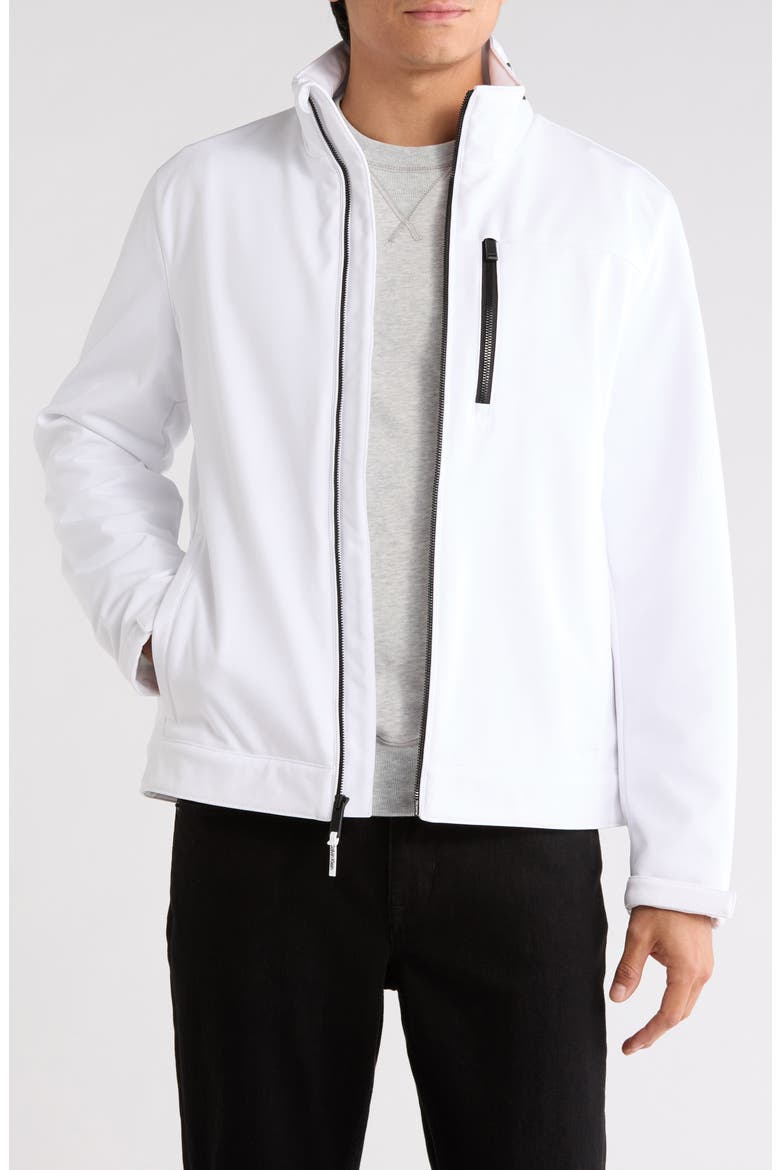 Stand Collar Soft Shell Jacket, Main, color, BRIGHT WHITE