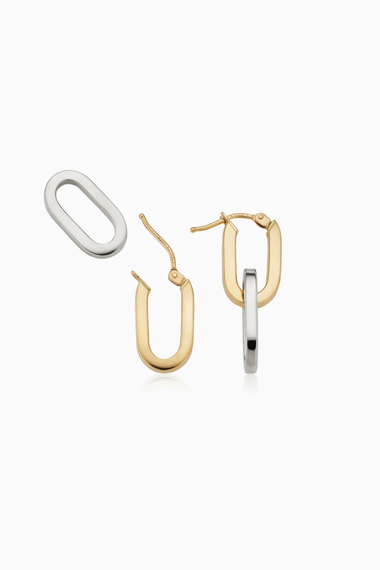 14K Gold Shift Drop Earrings, Alternate, color, Two-Tone Gold