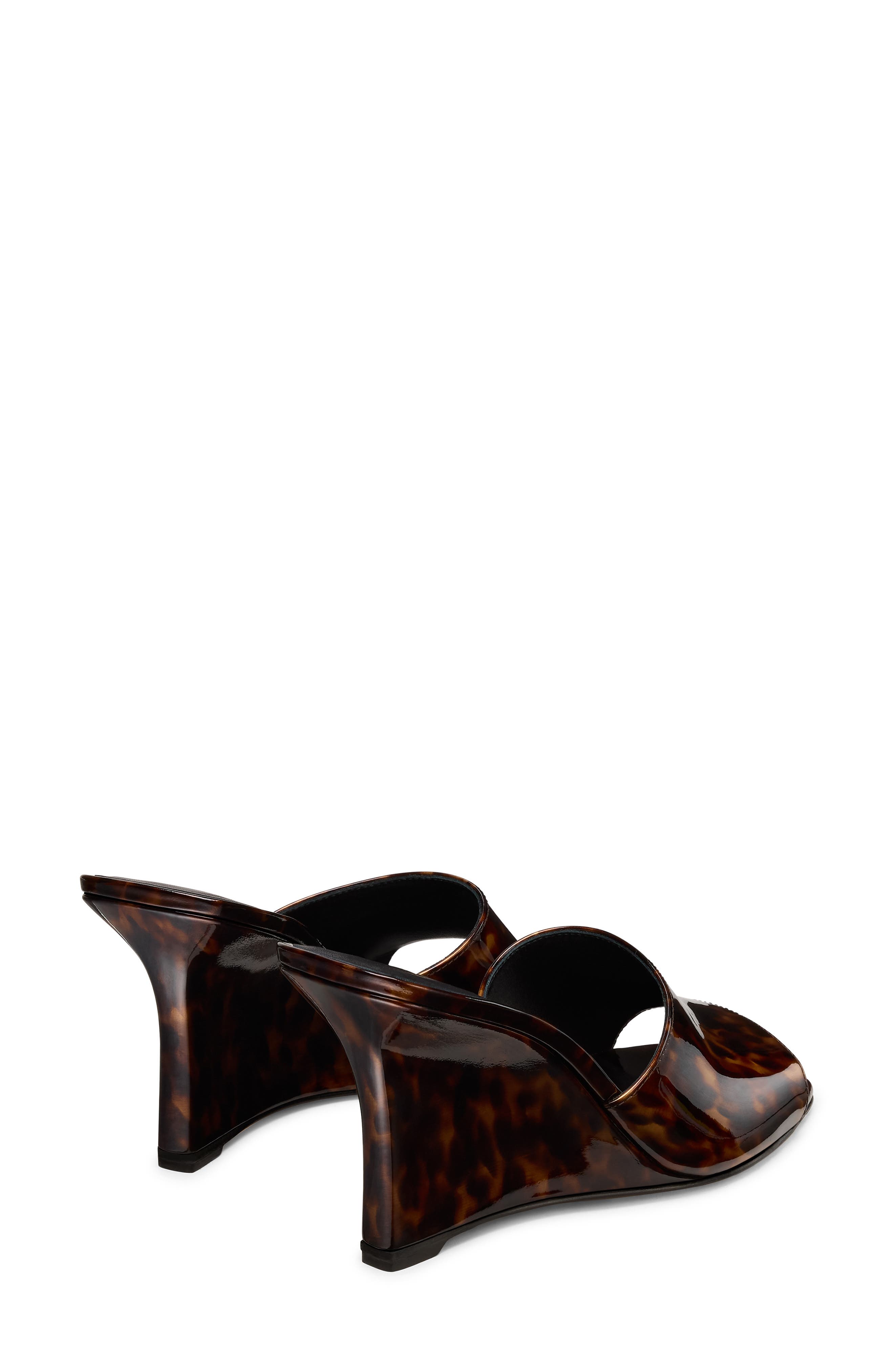 Stuart Weitzman Vinnie 85 Patent Leather Wedge Mule, Alternate, color, Classic