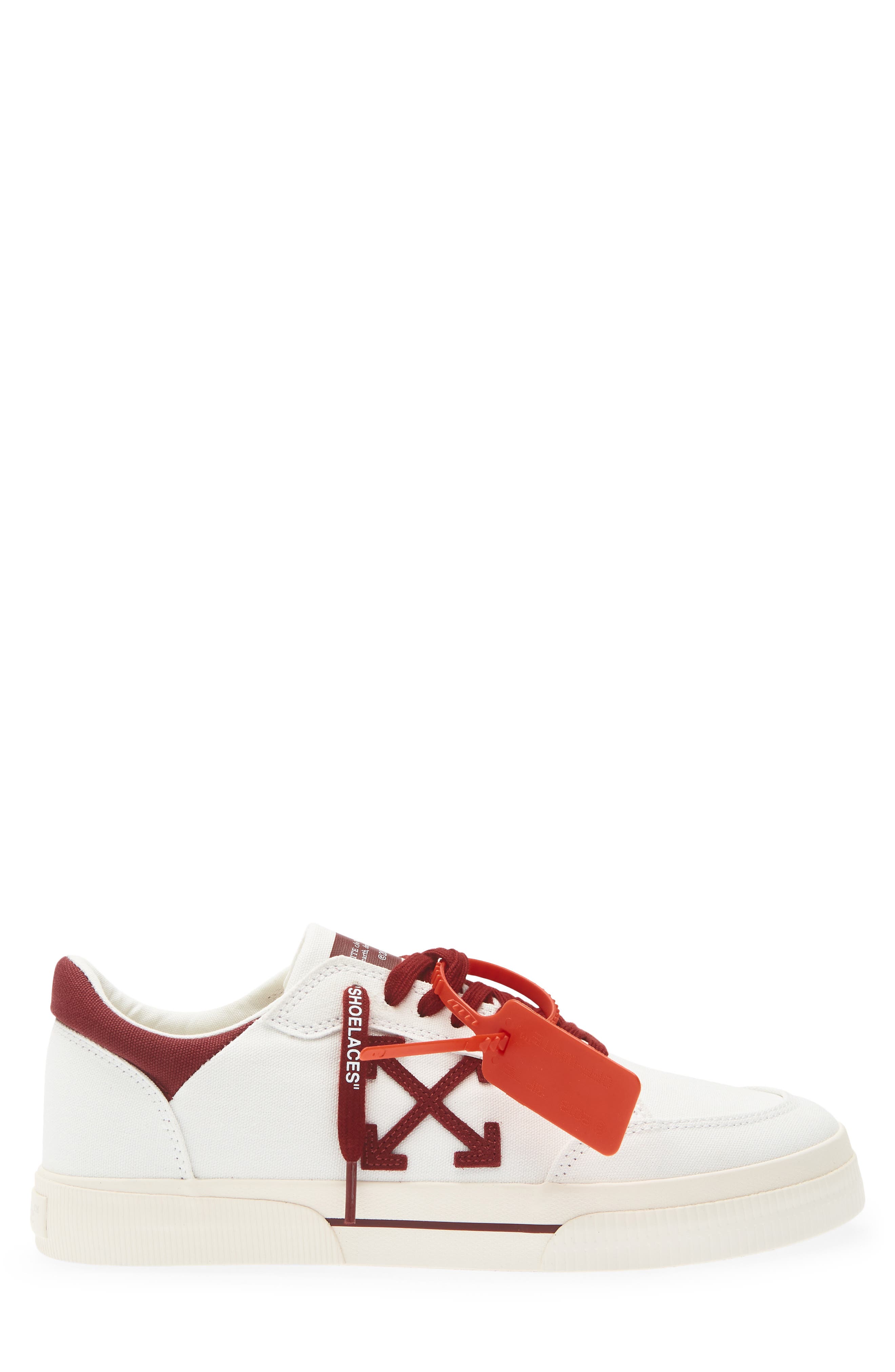 Vulc Low Sneaker, Alternate, color, WHITE/ BURGUNDY