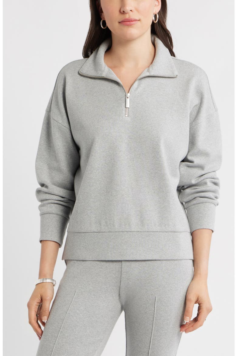 Half Zip Sweatshirt, Main, color, GREY HEATHER