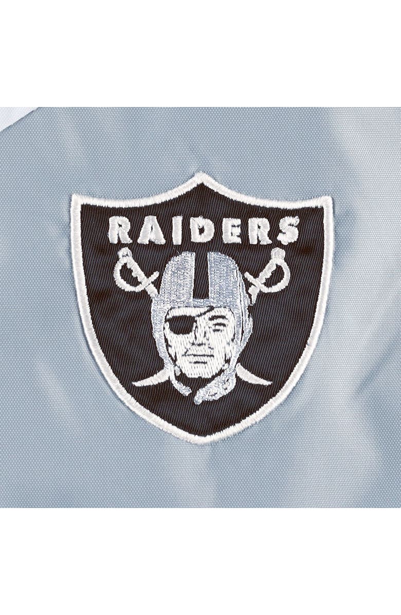 Tommy Hilfiger Women's Tommy Hilfiger White/Silver Las Vegas Raiders Staci Half-Zip Hoodie Windbreaker Jacket, Alternate, color, 