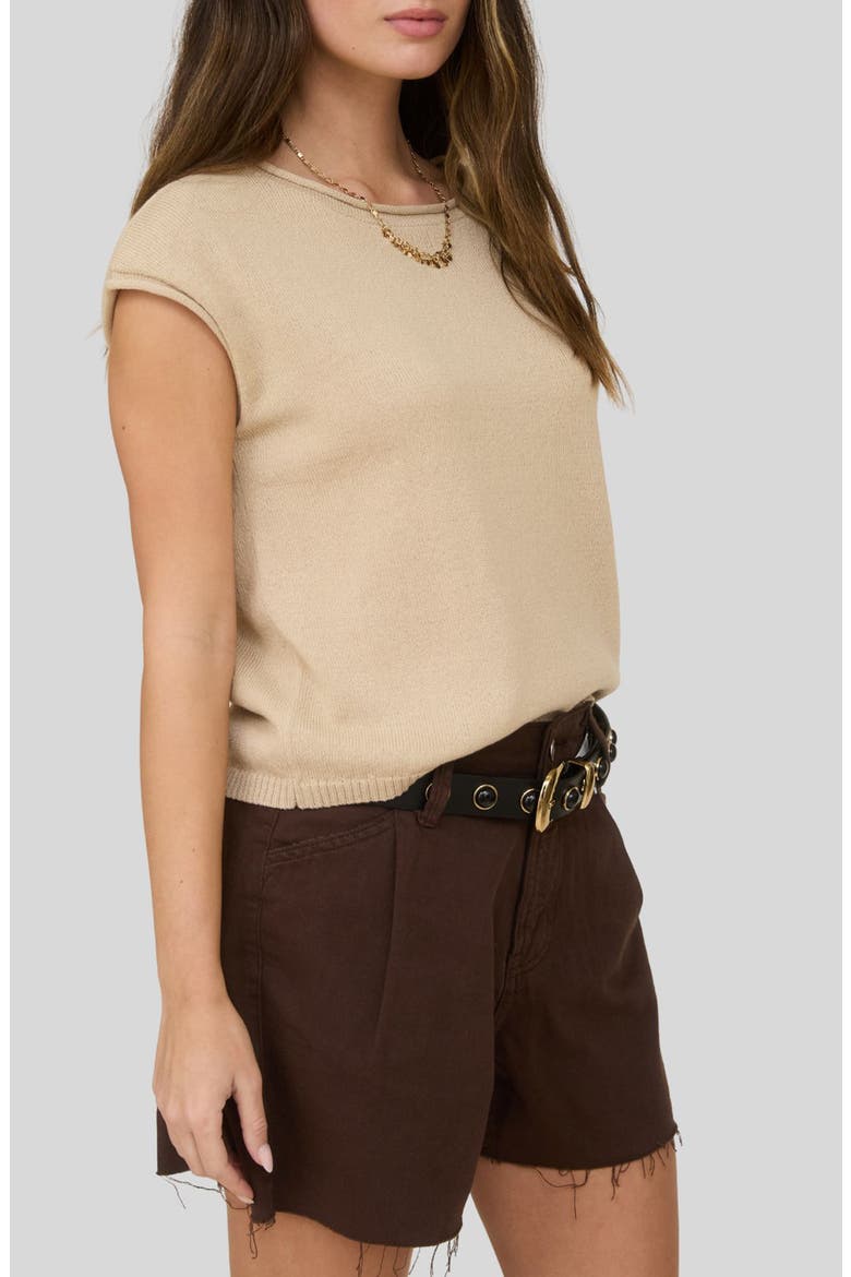 Cap Sleeve Sweater Top, Alternate, color, LIGHT KHAKI