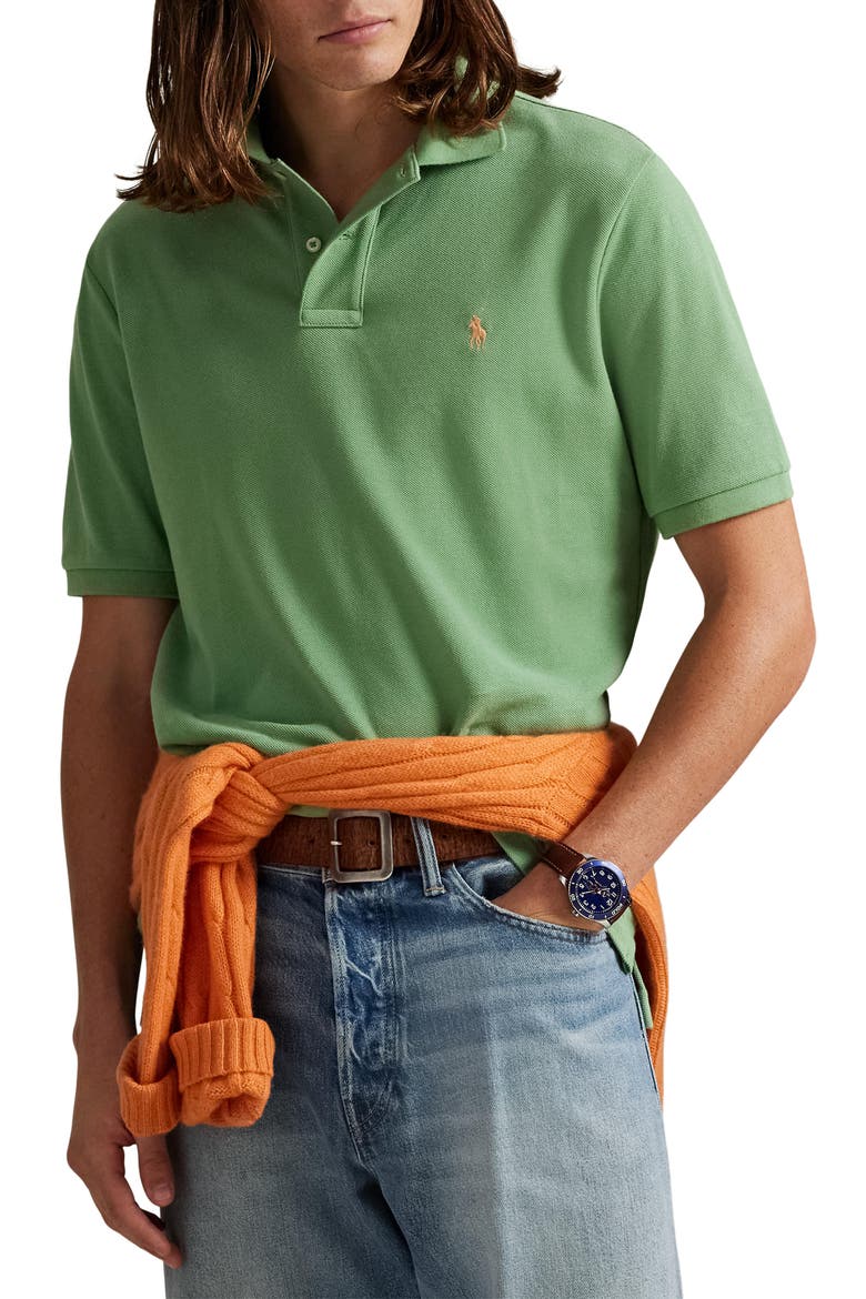 The Iconic Cotton Mesh Polo, Main, color, OUTBACK GREEN/ C2451