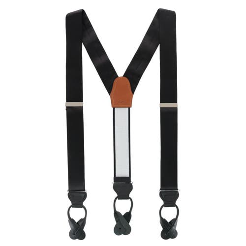 TRAFALGAR TRAFALGAR BIG & TALL DUTTON SOLID COLORED SILK BUTTON END SUSPENDERS 