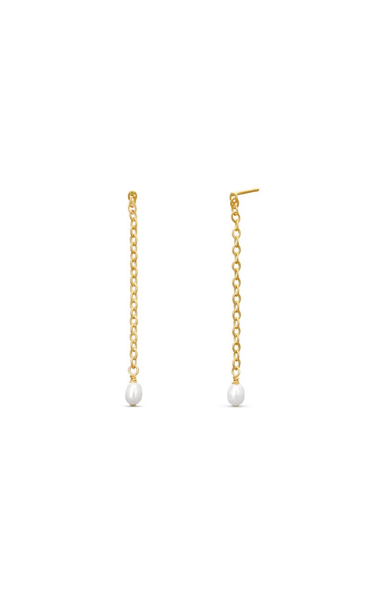 ABLE Iris Long Pearl Drop Earrings, Main, color, Pearl
