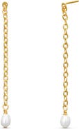 ABLE Iris Long Pearl Drop Earrings