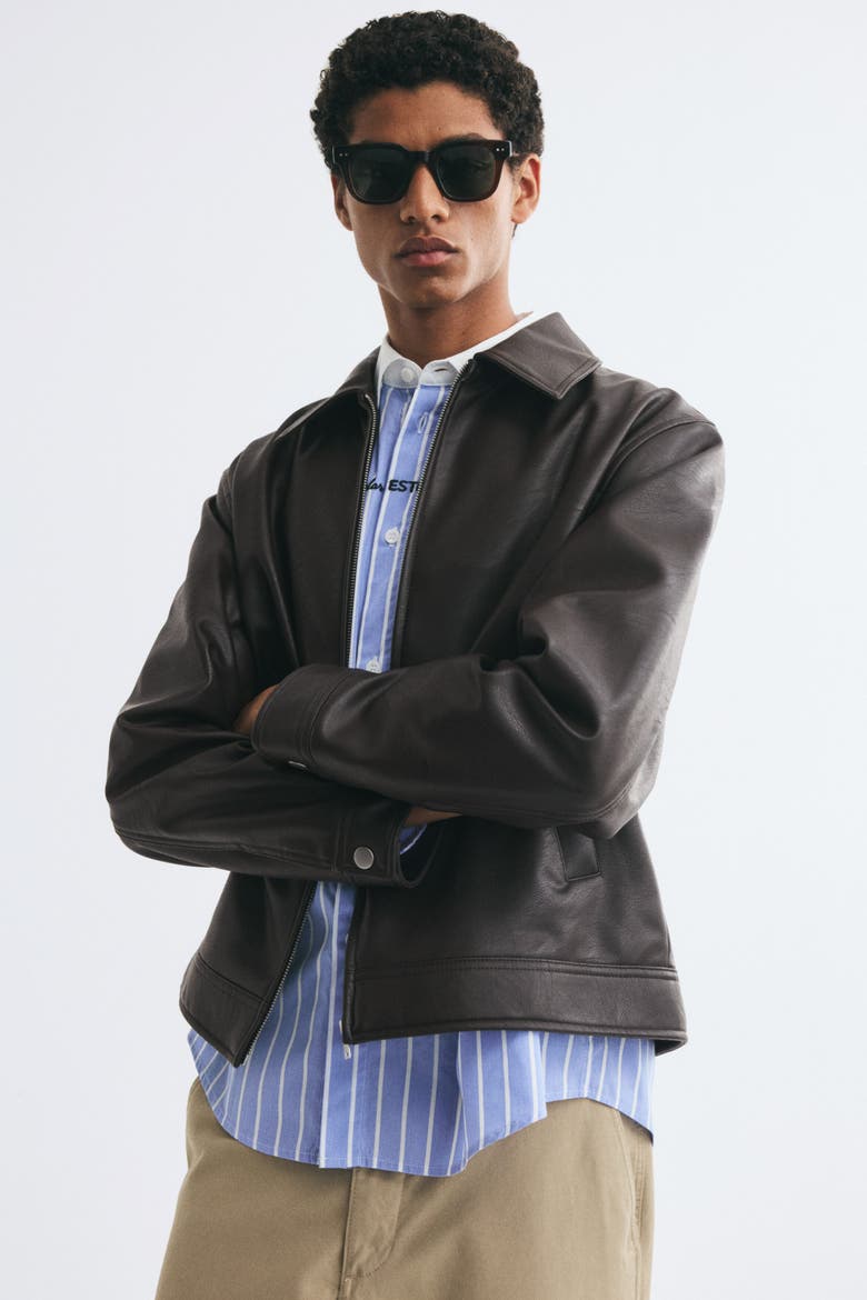 Jacket With Collar, Main, color, Dark brown