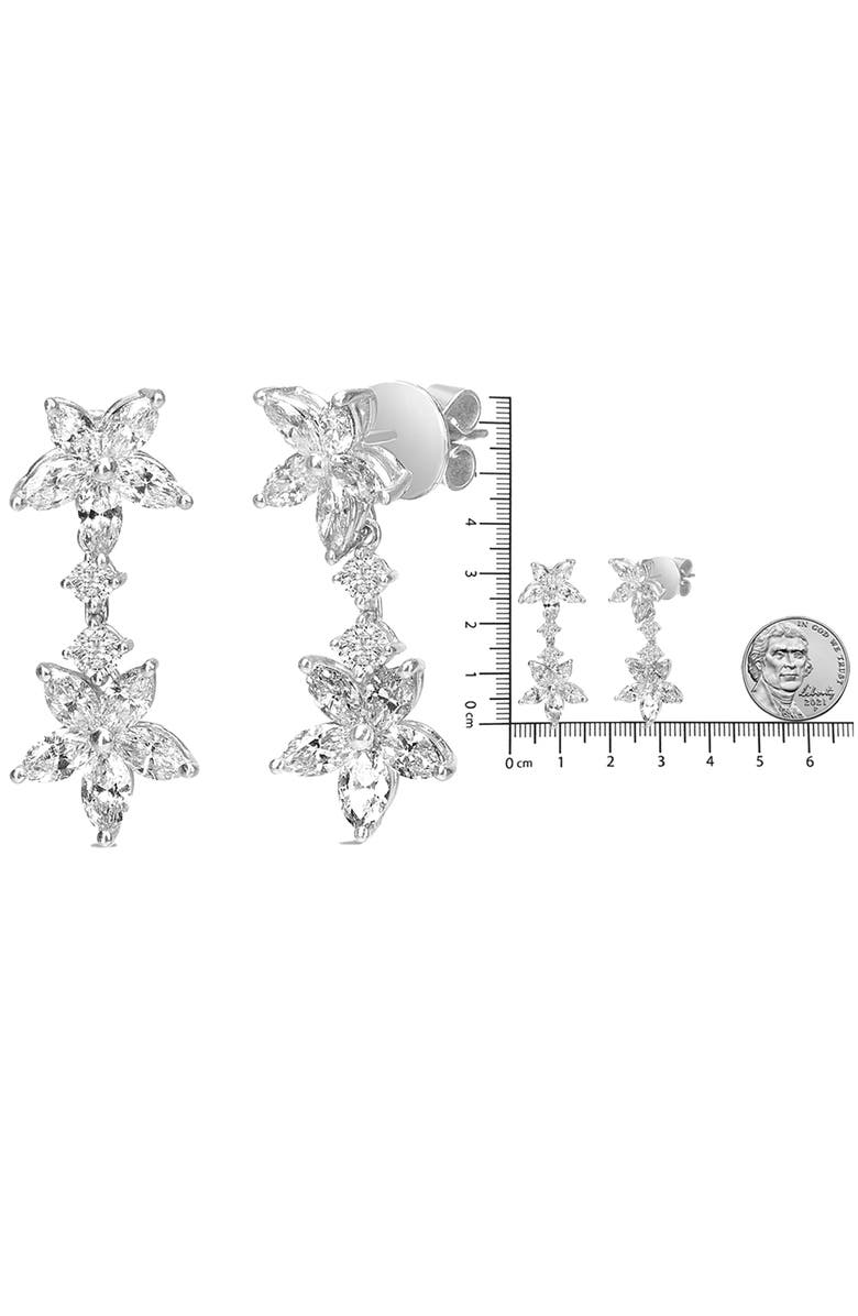 Haus of Brilliance 18k White Gold 6 Ctw Marquise Diamond Floral Dangle Drop Earring, Alternate, color, White