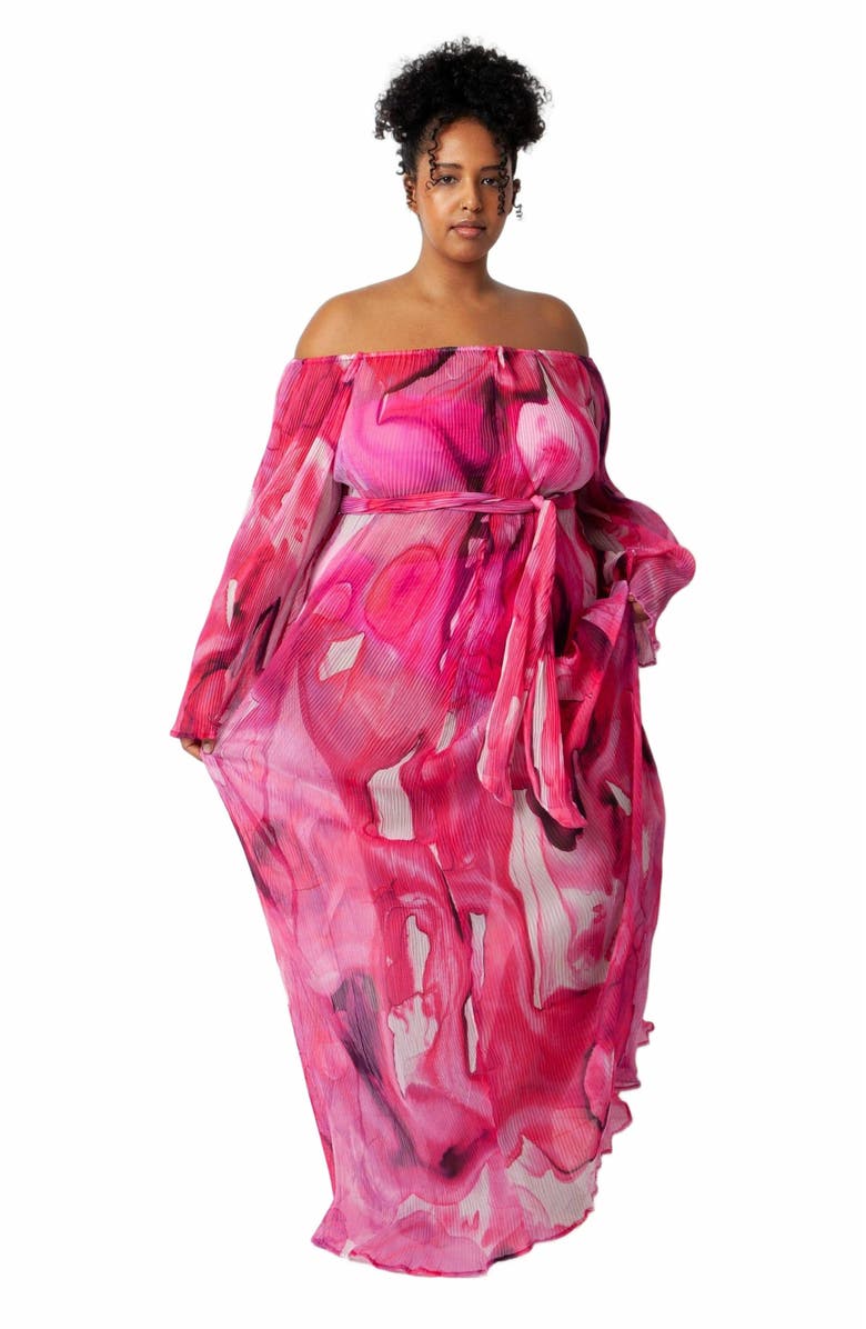 Villa Fresca Malia Pleated Cover-up Dress, Alternate, color, Fuchsia Ink