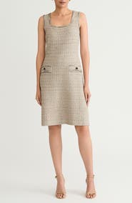 Ming Wang x Tanya Foster Shimmer Tweed A-Line Dress