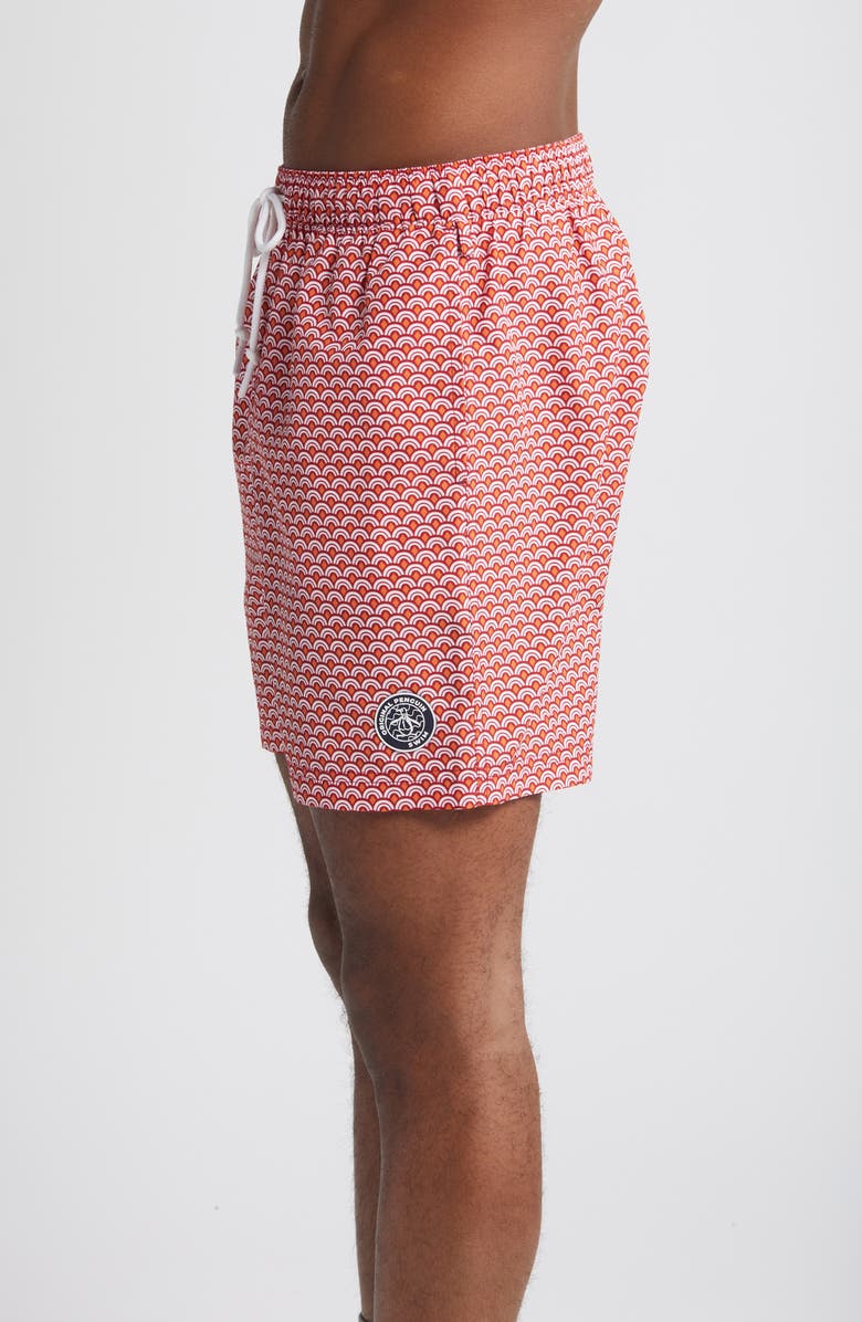 Original Penguin Geometric Print Swim Trunks, Alternate, color, 