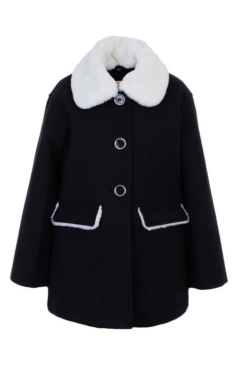 Kids' Faux Fur Collar Wool Coat (Toddler & Little Kid)